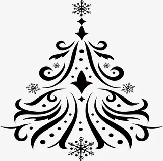 黑色圣诞树图标免抠