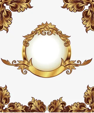 金色奢华标题框元素免抠