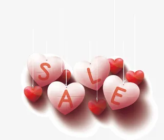 红色心形气球sale免抠