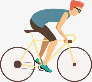 扁平化骑车的男子免抠