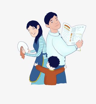 父母和小孩子免抠