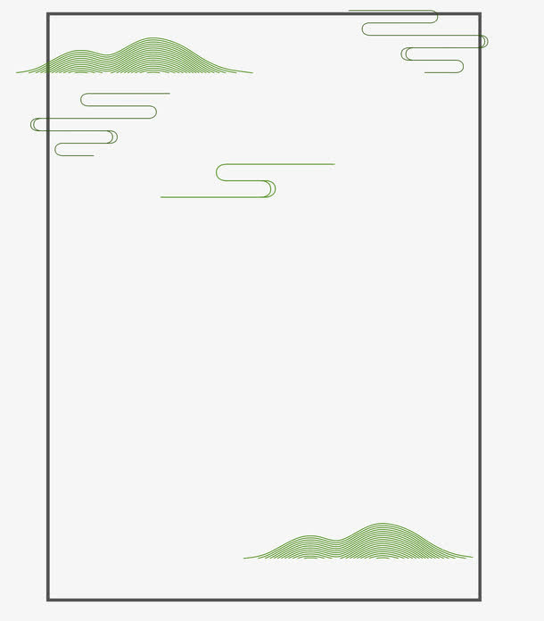 手绘中国风线框免抠