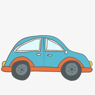 蓝色的汽车免抠