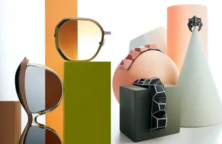 彩色立方体柱子墨镜免抠