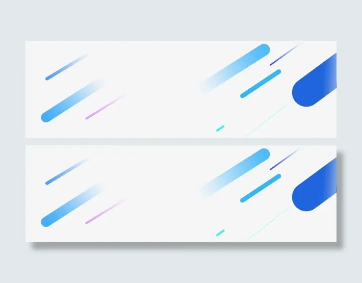 手绘蓝色线条彩带免抠