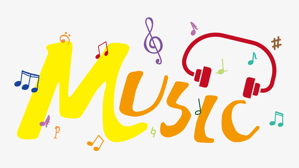 MUSIC音乐音符暖色动感设计矢量免抠免抠