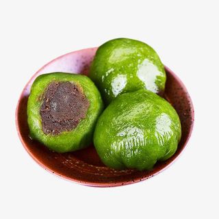 美味豆沙肉松青团免抠