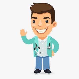招手打招呼的医生免抠