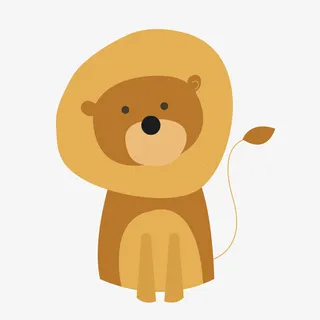 可爱卡通狮子矢量图免抠