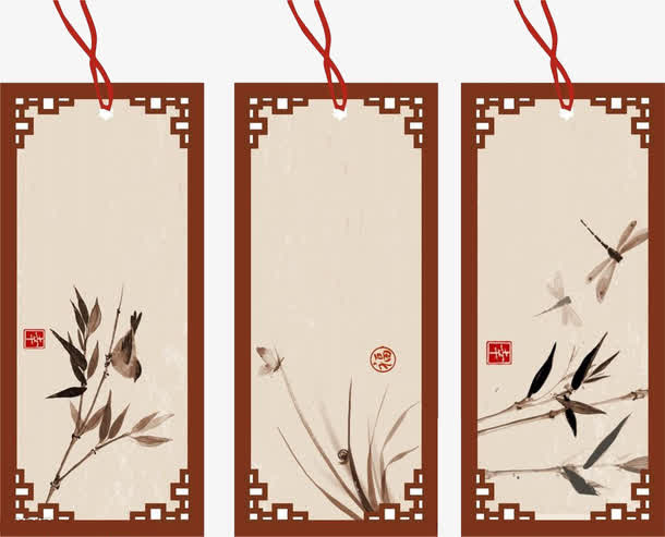 竹子图案吊牌免抠