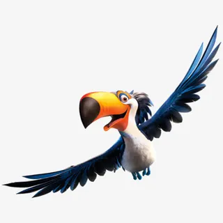 卡通抽象大嘴飞鸟免抠