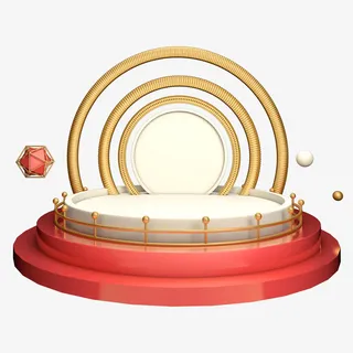 活动大促立体舞台免抠