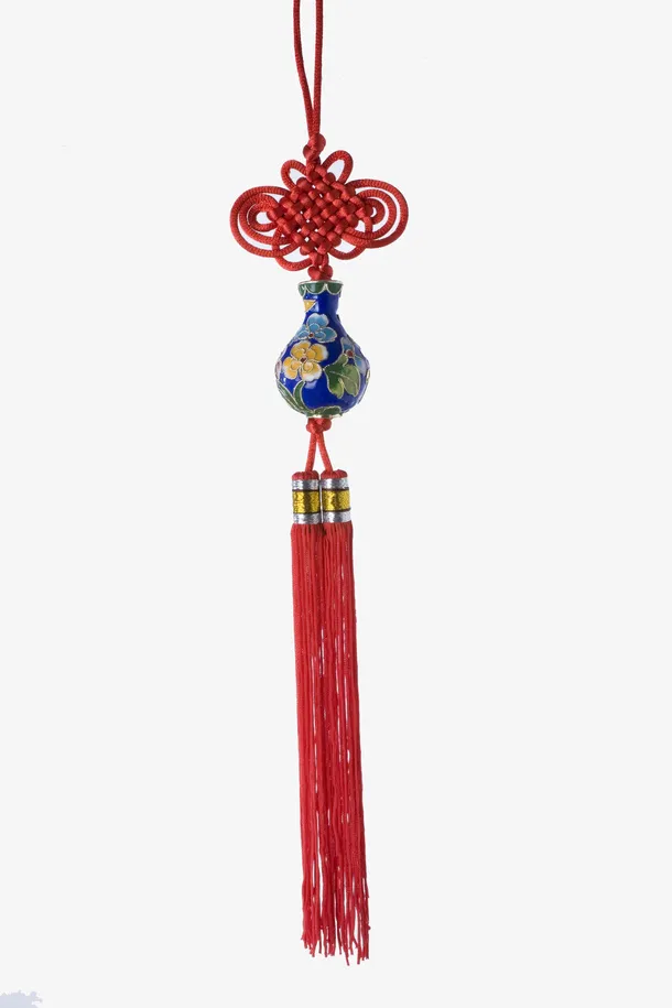 蓝瓷瓶中国结免抠