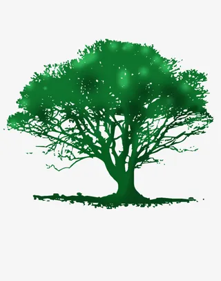 剪影树渐变透明底免扣矢量免抠