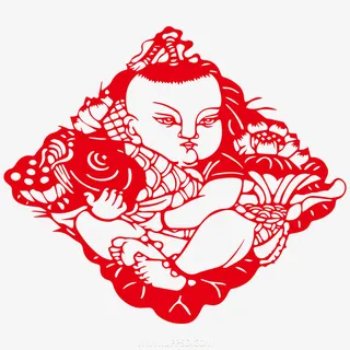 春节剪纸窗贴小宝宝免抠