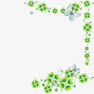 花边 手绘 花丛 边框 底纹免抠