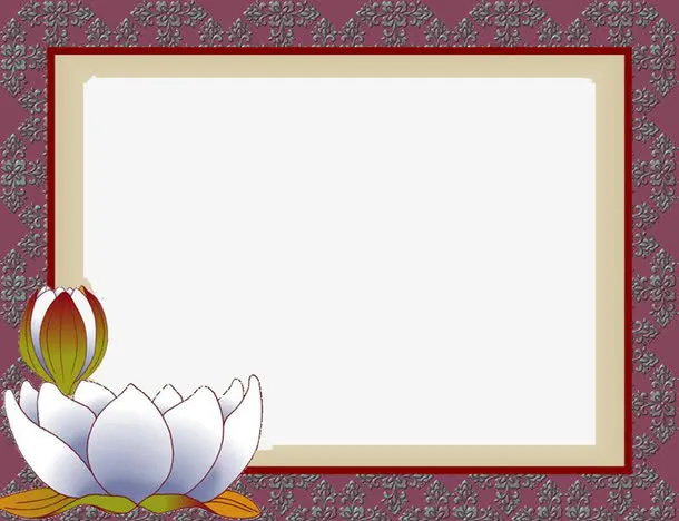 荷花主题边框相框图片免抠