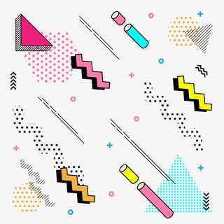 孟菲斯风格线条点线面几何形状素材元素免抠