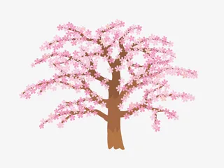 春季美丽粉色桃树免抠