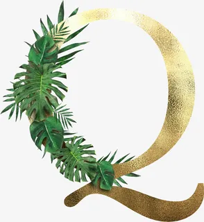 创意植物字母q免抠