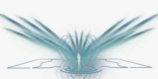 绿色清新女孩灯光效果元素免抠