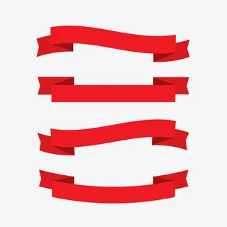 红色丝带底框矢量素材免抠