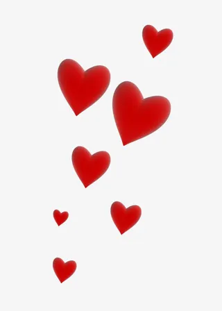红色心形漂浮免抠