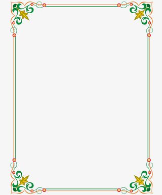 细条纹红绿对称黑板报边框免抠