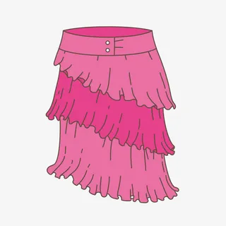 手绘半身裙免抠