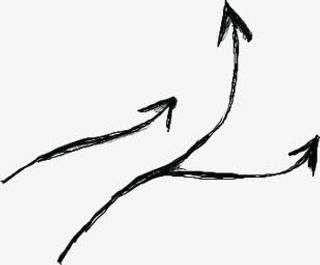 黑色铅笔画箭头手绘人物免抠