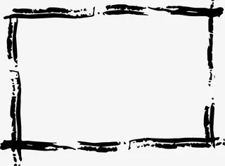 水墨曲线边框免抠