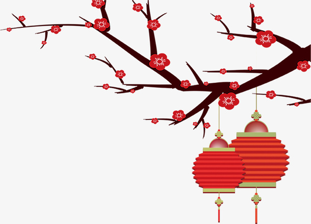 春节红色灯笼挂饰免抠