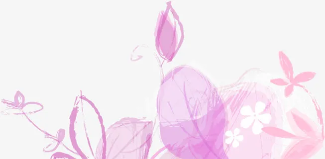 粉色潮流花纹免抠