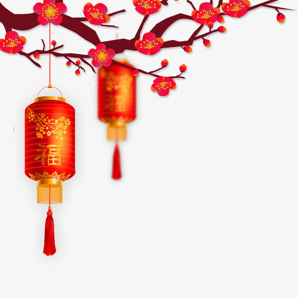 手绘灯笼装饰海报边框免抠