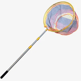 不锈钢抄网杆涂胶可折叠抄网免抠