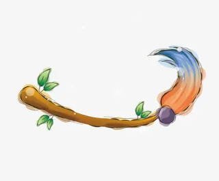 卡通彩色的树枝矢量素材免抠