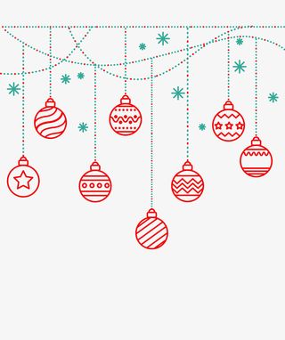 圣诞红色彩球挂饰免抠