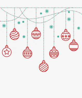 圣诞红色彩球挂饰免抠