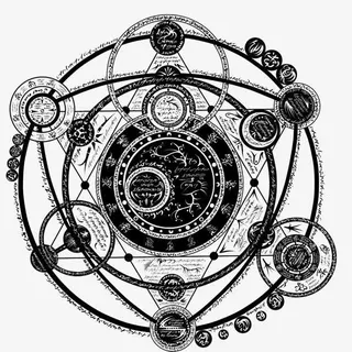 手绘七星阵图免抠