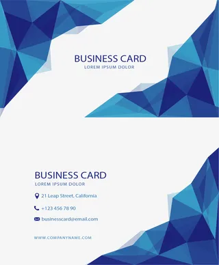 蓝色低多边形的名片免抠标签元素