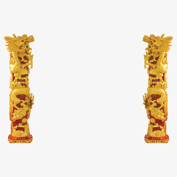 金色的龙柱免抠