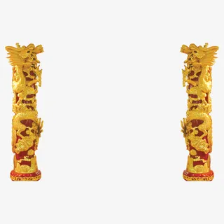 金色的龙柱免抠