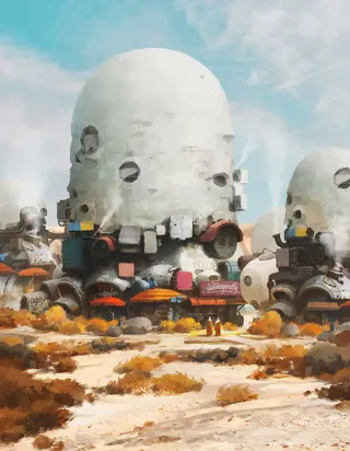 创意城镇建筑插画免抠