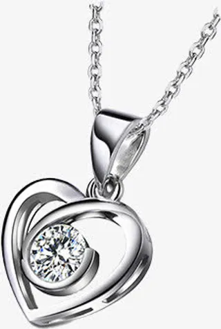 钻石爱心项链免抠