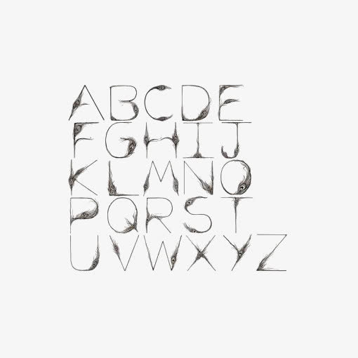 手绘英文字装饰免抠