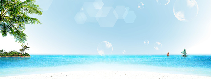 海滩海景唯美背景banner高清