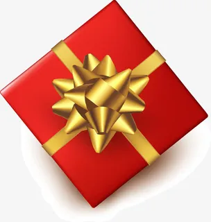 立体红色俯视礼盒矢量图免抠