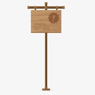 矢量木质牌子免抠