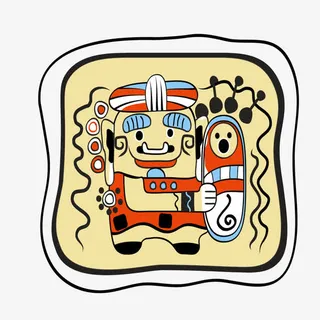 黄底埃及人物矢量手绘时尚创意抽免抠