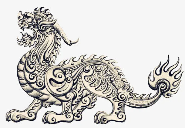 栩栩如生神兽獬豸免抠